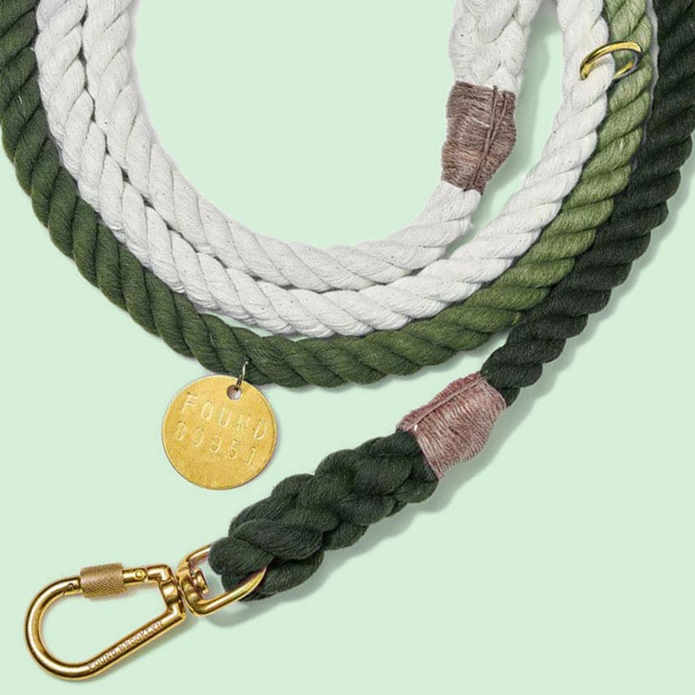 Found My Animal Olive Cotton Rope Dog Lead Pets and Lifestyle